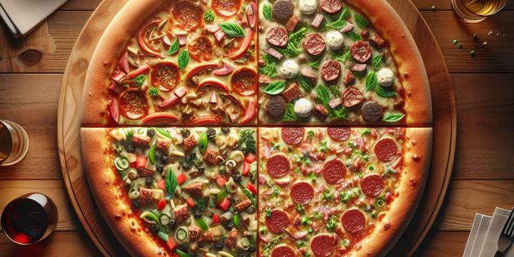 Mixed Gourmet Pizza's (4 personen)
